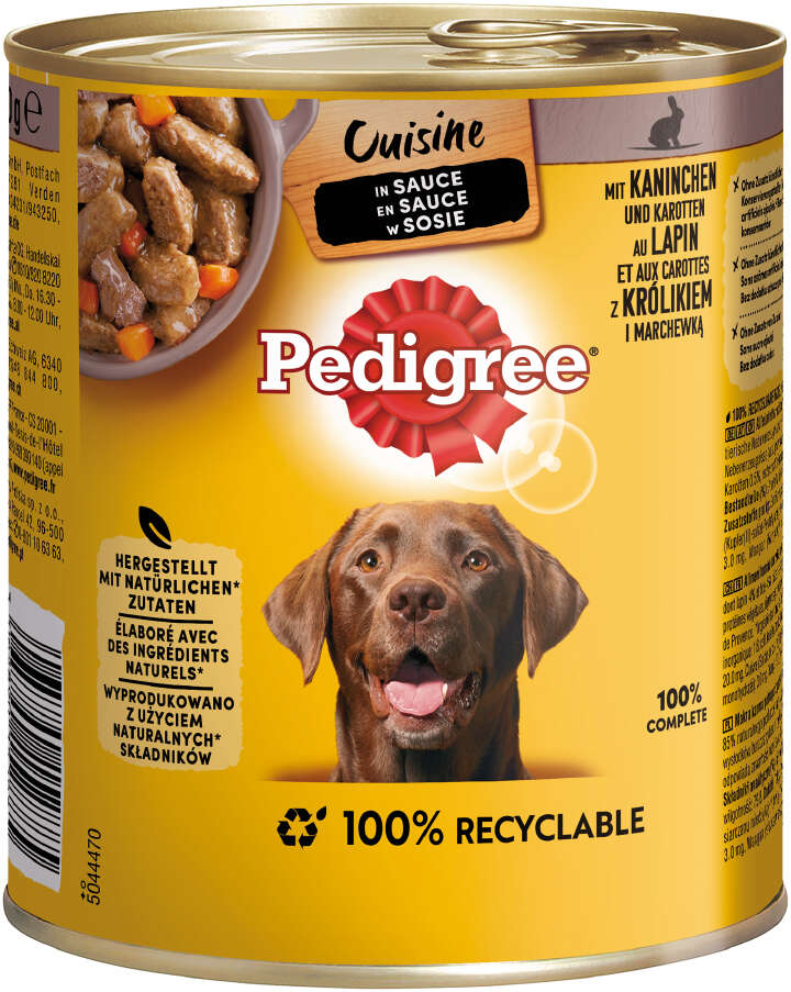 Pedigree Hunde-Nassfutter Cuisine in Sauce mit Kaninchen und Karotten Pedigree Hunde-Nassfutter Cuisine in Sauce mit Kaninchen und Karotten